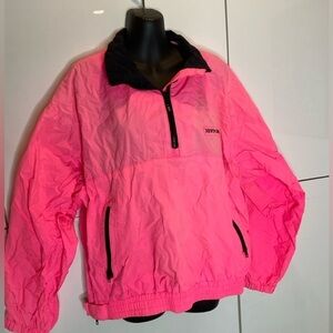 Vintage Fluorescent pink Pullover Jacket Windbreaker Newport Blue 1990s 90s